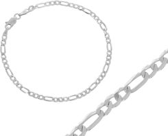Intergold Srebrna Bransoletka Figaro Rodowana Pełna Pr.925