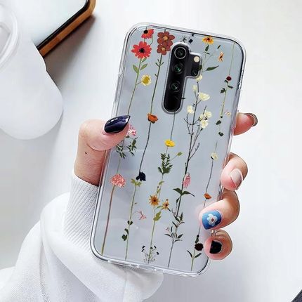 ATISIJIE Custodia per Xiaomi Redmi Note 8,Fiore Fiori Trasparente