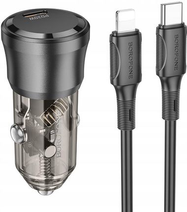 Borofone Samochodowa Bz24 Clever Typ C Z Lightning Czarna