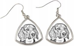 Art-Dog Beagle trójkątne wiszące kolczyki z psem ze zdjęciem personalizowane