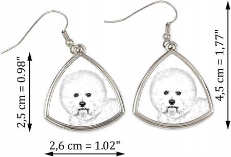 Art-Dog Bolończyk trójkątne wiszące kolczyki z psem ze zdjęciem personalizowane - zdjęcie 2