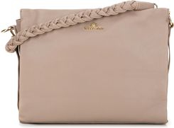 Zdjęcie Damska torebka ze skóry z plecioną rączką beżowa - Marki