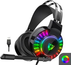 S�uchawki Nauszne Gamingowe z Mikrofonem Pod�wietlane USB 7.1 RGB do Komputera