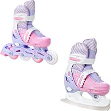 Zdjęcie Rolki Łyżwy Regulowane 2W1 Raven Loret Świecące Kółka Led Białe - Piechowice