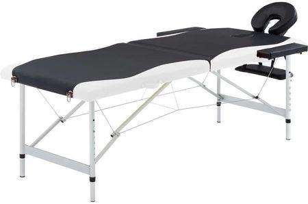 Zakito Home Stół Do Masażu 2-Strefowy, Składany, Czarno-Biały 191X70Cm (Zh110228)
