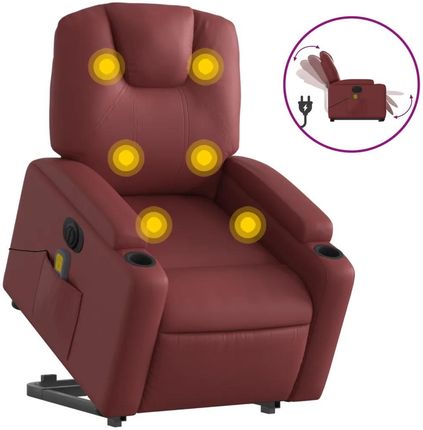 Zakito Home Fotel Rozkładany Z Funkcją Masażu 6-Punktowy 74x88x97cm Czerwony (ZH3204455)