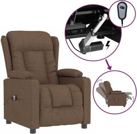 Zakito Home Fotel Rozkładany Elektryczny Brązowy 72,5x96x99,5cm (ZH3098781)