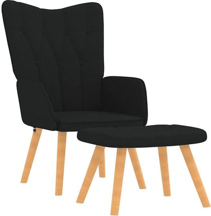 Zakito Home Fotel Z Podnóżkiem Czarny 61,5x69x95,5cm Elegancki & Wygodny (ZH327540)
