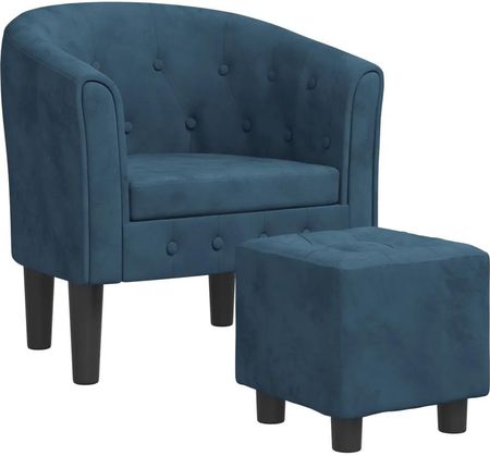 Zakito Home Fotel Klubowy Z Podnóżkiem 70x56x68cm Ciemnoniebieski (ZH356481)