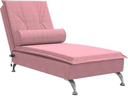 Zakito Home Szezlong Masujący Aksamitowy Różowy 136,5x56x75cm (ZH379453)