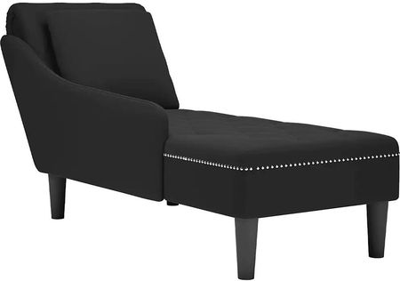 Zakito Home Szezlong Aksamitny Czarny 145x56x70cm Elegancki I Wygodny (ZH4009777)