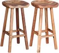 Zakito Home Stołki Barowe Akacjowe 38x37x76cm Brązowe 2szt. (ZH244247)