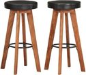 Zakito Home Stołki Barowe Retro Akacja Czarno-Brązowe 45x45x76cm (ZH348165)