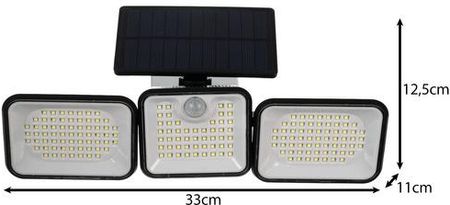 Lampa Solarna 180 LED Ogrodowa Czujnik Ruchu Zmierzchu Uliczna Zewnętrzna IZOXIS - zdjęcie 3