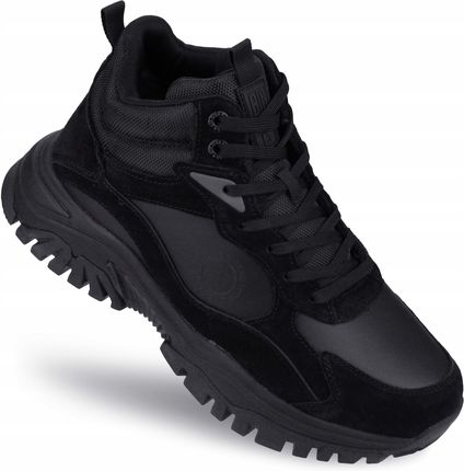 Buty męskie Zimowe Big Star Skórzane ocieplane Sneakersy półbuty czarne 45