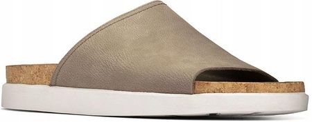 Clarks Sunder Slide Klapki męskie beżowe skórzane 41 - zdjęcie 2