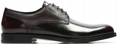 Półbuty męskie eleganckie Clarks Coling Walk bordowe skórzane 41,5