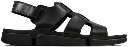 Clarks Tri Cove Sky Sandały męskie skórzane czarne na rzepy 41,5