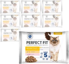 Perfect Fit Sensitive 1+ Mokra Karma Dla Kotów W Sosie Z Kurczakiem I Łososiem 32X85G