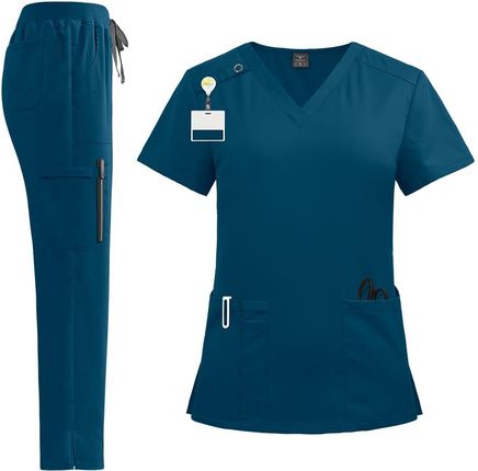 Heltier Komplet Medyczny Damski Scrub Model Vital Kolor Sea Blue (S) - zdjęcie 4