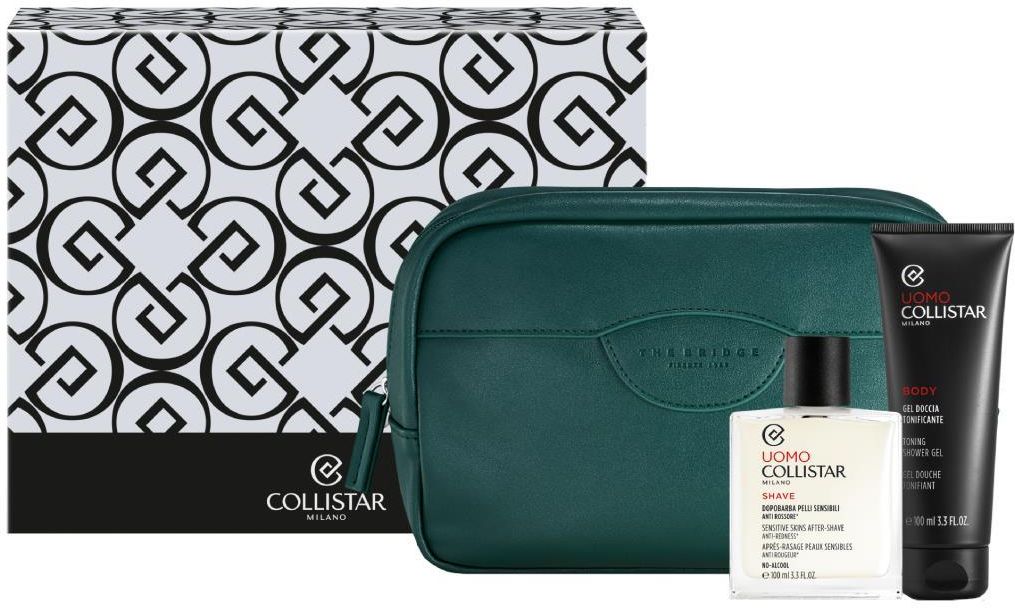 Zdjęcie Collistar Men Zestaw: Płyn Po Goleniu Do Wrażliwej Skóry Dla Mężczyzn 100ml + Tonizujący Żel Pod Prysznic 100ml + Kosmetyczka 1 Szt. - Kościan