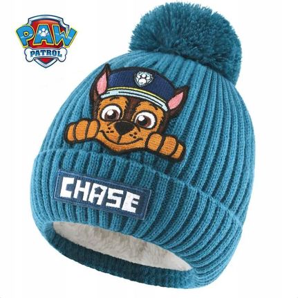 Czapka dziecięca zimowa ciepła Chase Psi Patrol z futrem dla chłopca dzieci