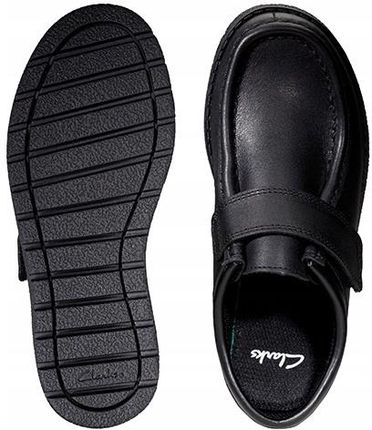 Półbuty dziecięce Clarks Mendip Pure K czarne skórzane na rzepy 29,5 - zdjęcie 2