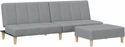 Zakito Home Rozkładana Kanapa Z Podnóżkiem 200x84,5x69 Jasnoszary (ZH3258138)