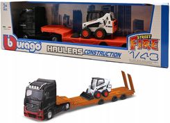 Zdjęcie Bburago Model Haulers Construction Mercedes Actros Gigaspace Bobcat Skid Steer Loader 1:43 - Gdańsk
