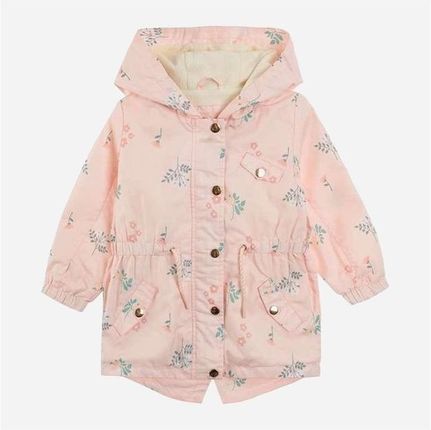 KURTKA DZIEWCZĘCA PRZEJŚCIOWA RÓŻOWA KWIATKI 74 CM COOL CLUB