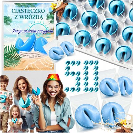 Ciasteczka Z Wróżbą gości Niebieskie blue 50 sztuk Morska Przygoda