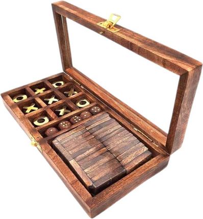 Giftdeco Zestaw gier - domino, kości, kółko i krzyżyk - zdjęcie 3