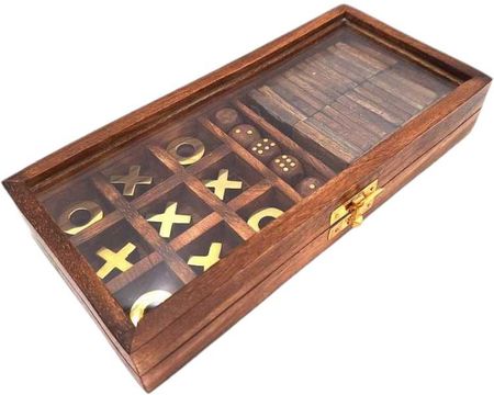Giftdeco Zestaw gier - domino, kości, kółko i krzyżyk - zdjęcie 2