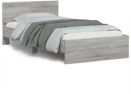 Zakito Home Rama Łóżka Z Zagłówkiem Szary Dąb Sonoma 203x104x70cm (ZH838622)