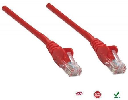 Intellinet patch cord RJ45, snagless, kat. 5e UTP, 45 cm, czerwony (318198)