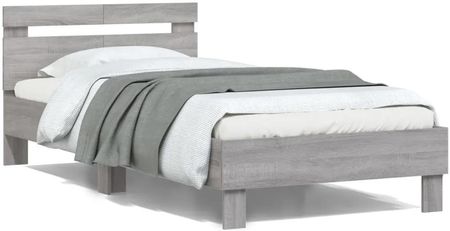 Zakito Home Rama Łóżka Z Zagłówkiem 203x104x70cm Szary Dąb Sonoma (ZH838531)