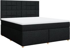 Zakito Home Łóżko Kontynentalne Z Materacem I Topperem 180x200cm Czarny/Biały (ZH3291361)