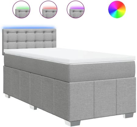 Zakito Home Łóżko Kontynentalne Z Led 90x190 Jasnoszary (ZH3289237)