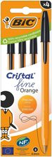 Zdjęcie Bic Długopis Czarny Cristal Fine Orange 0,8Mm 4Szt. - Śrem