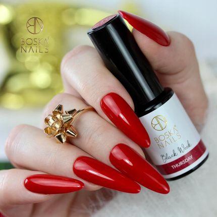 Boska Nails Lakier Hybrydowy Black Week 512 Thursday 6ml Czerwień Brokat - zdjęcie 2