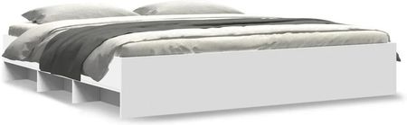 Zakito Europe Rama Łóżka Drewniana Z Przechowalniami Biały 203X183X35Cm (Ze3295632)