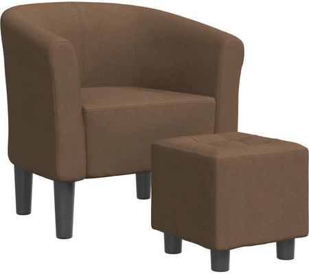 Zakito Home Fotel Klubowy Z Podnóżkiem 70x56x68cm Brązowy (ZH356435)