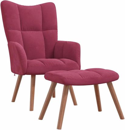 Zakito Home Fotel Z Podnóżkiem Winna Czerwień 61,5x69x95,5cm (ZH328067)