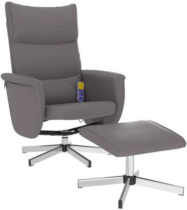 Zakito Home Fotel Masujący Rozkładany 6-Punktowy Szary 71x79x105,5cm (ZH356599)