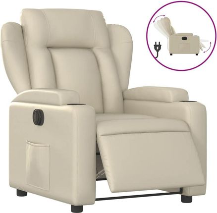 Zakito Home Fotel Elektryczny Rozkładany Kremowy 77x94,5x100cm (ZH3204531)