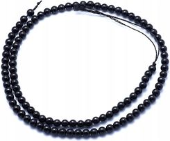 Naturalny Czarny Turmalin kula 4mm Sznur ~38cm 85sztuk Kamień Klasa A