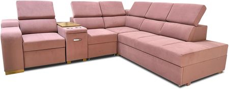 Sofa Rose 4 narożna z fotelem elektrycznym relax z funkcją spania, barek - zdjęcie 2