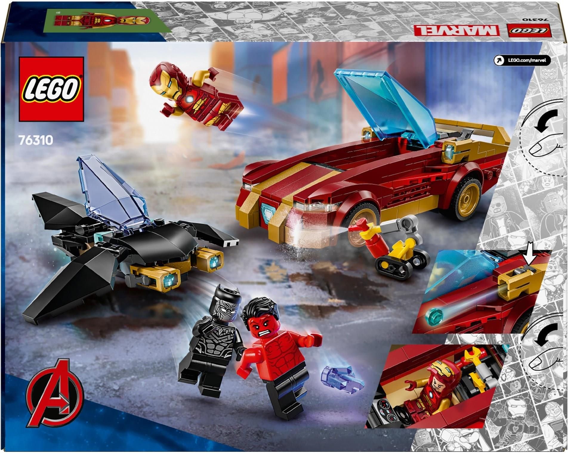 LEGO Marvel 76310 Auto Iron Mana i Czarna Pantera kontra Czerwony Hulk ...