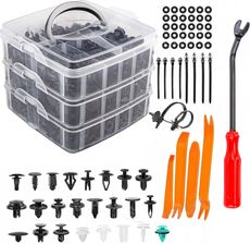 Zdjęcie Silvertools Klipsy Spinki Kołki Samochodowe Do Tapicerki 800Szt. 45 Akcesorii - Białystok