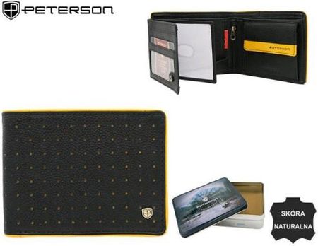 Skórzany, sportowy portfel męski z ochroną kart RFID - Peterson